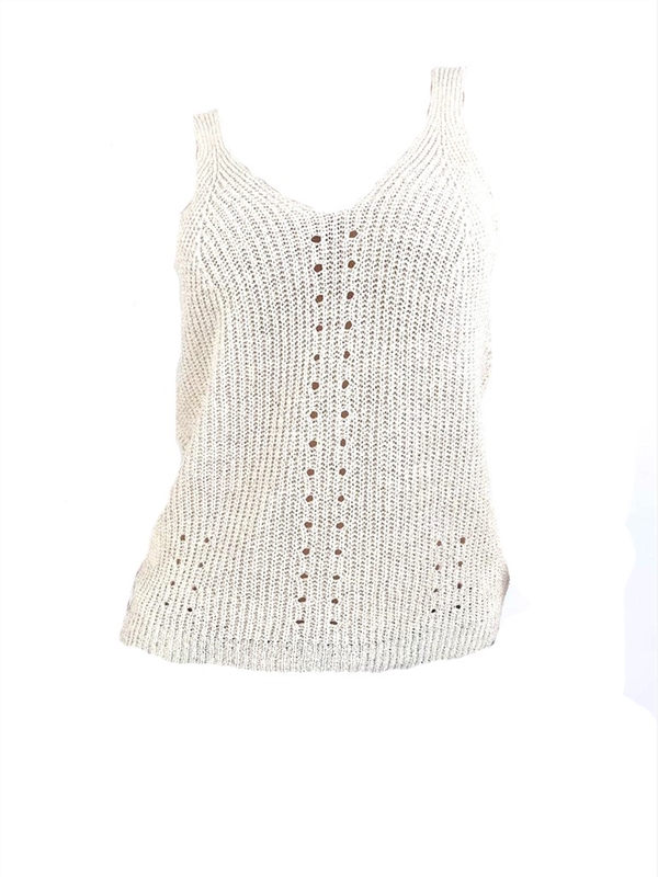 Beach knitted vest casual V-neck sleeveless hollow sweater vest ...