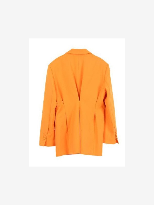 Fashion simple bright orange suit jacket straight solid color loose