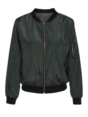 Fall and winter new solid color short fashion zipper outer tower jacket women