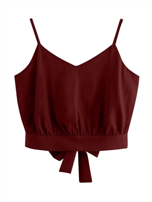 Bow-knot cropped short camisole top