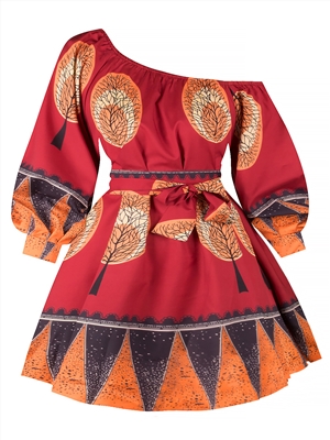 Women's Summer Hot-selling Sexy Sloping Shoulder Elastic Shrink Dress Short Skirt Digital Print Fluffy Top Dress