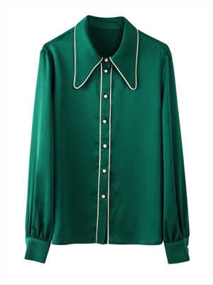 Fashion solid color chic straight professional shirt temperament commuting OL shirt women