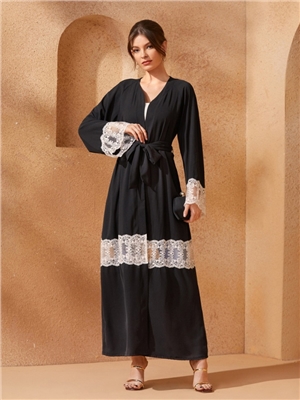 Long skirt lace cardigan long skirt Arabic robe