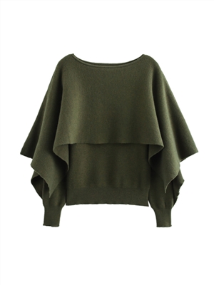 Stylish round neck length sleeves, loose and versatile knit sweater