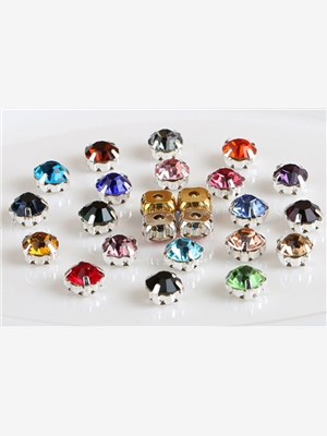 Crystal hand-stitched rhinestones