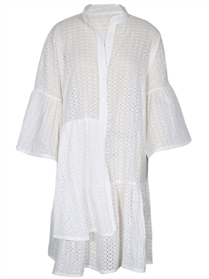 Women's Solid Color Stand-up Collar Irregular Large Size Straight Dress