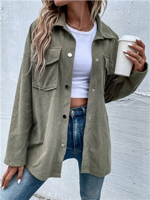 Solid color shirt long sleeved women's coat
