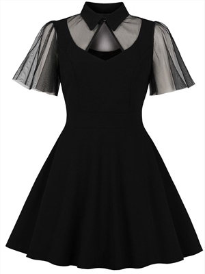 Women Sexy mesh lace see-through dress