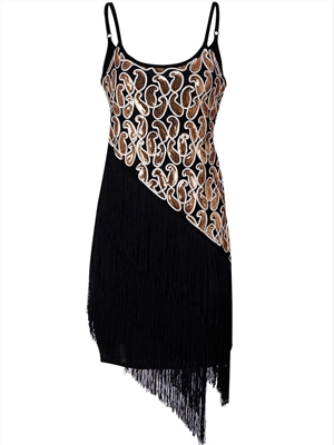 Women Sequined hand-woven party suspender dress