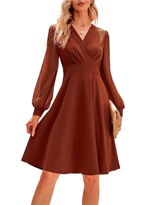 Fashion V-neck jacquard dress