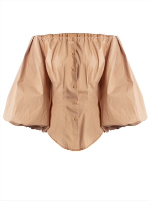 Long Sleeve Puff Lantern Sleeve Drop Shoulder European and American Women's Blouse Top