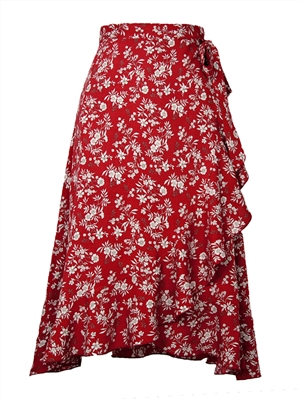 Print high waist A-line boho vacation skirts
