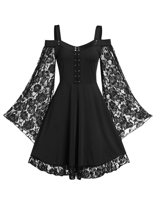 Sexy bra suspender lace up dress