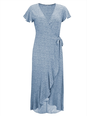 Spring and summer new women's floral long wrap dress