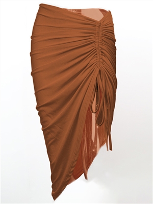 Women solid color high waist sexy slim drawstring skirts