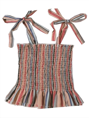 Sling bow color striped tube top women's spring and summer vest