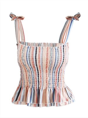 Sling bow color striped tube top women's spring and summer vest