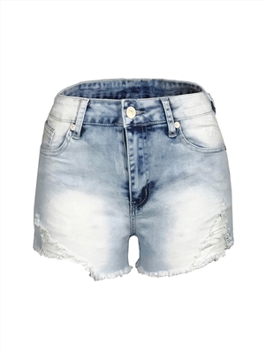 High waist hip-lifting fringed fringe women's denim stretch shorts