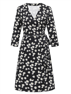 French retro tea break skirt floral dress