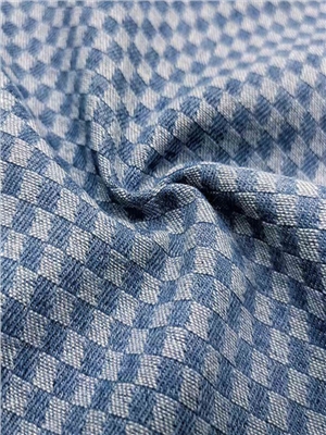 Checkered jacquard denim fabric