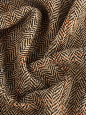Wool harris stripe tweed fabric