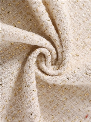 Wool-polyester blend golden decorative fabric