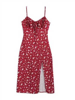 Floral halter slim sling bag hip dress women