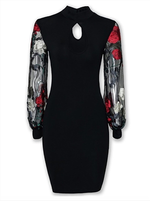 Sexy lace embroidered hip dress