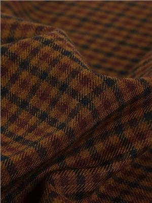 Wool-Polyester-Viscose lycra grid blend fabric