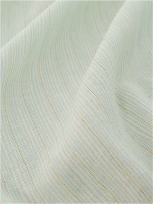 Linen gold thread stripe light fabric