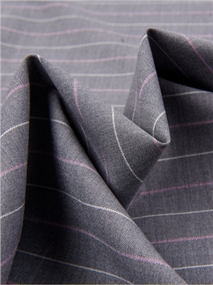 Polyester-Rayon lycra twill pink stripe blend fabric