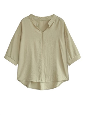 Chiffon shirt women's new design sense niche light familiar short-sleeved v-neck blouse women's shirts