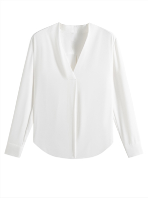 New style temperament V-neck loose and thin chiffon long-sleeved top ladies shirt