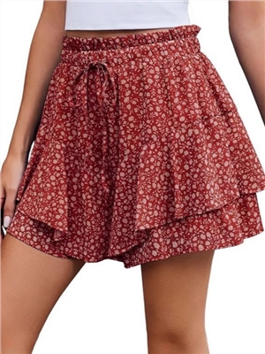 Summer new floral high waisted casual and fashionable shorts
