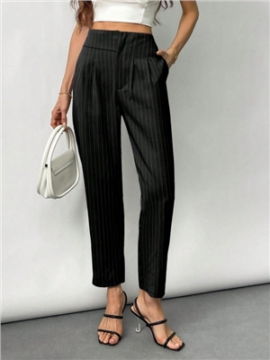 Spring and summer new women's striped suit pants casual high waisted pants for women