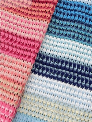 Hollow striped gold wire jacquard knitted fabric