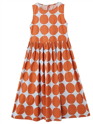 Loose slim Polka Dot round neck sleeveless dress