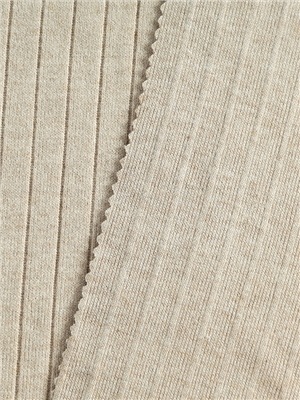 Wide stripe knitted ribbed fabric