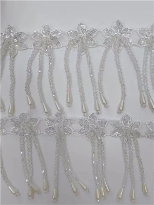 Hand sewn crystal suspension