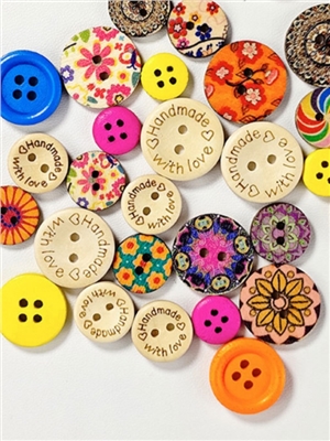 Natural colored printed buttons
