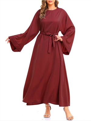 Dress large women's lace up spring autumn Middle East Robe