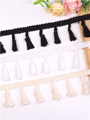 Cotton broom tassel lace