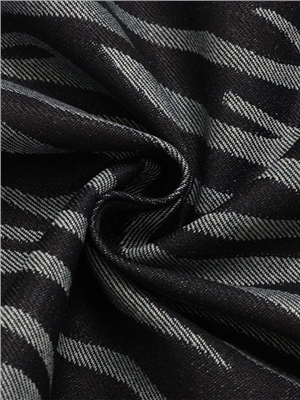 Cotton-Polyester zebra print denim blend fabric
