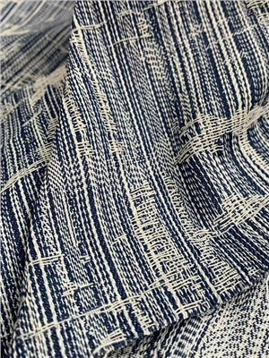 Cupro-Polyester lycra blue texture blend fabric