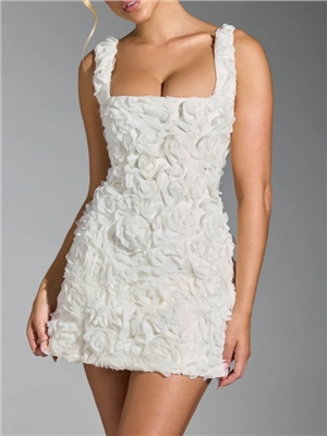 Summer new sexy square neck flower fashion sleeveless camisole jumpsuit short skirt women's clothing