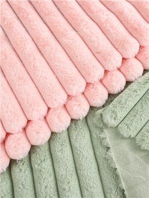 Striped rabbit plush knitted fabric