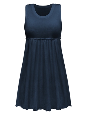 Fashionable summer solid color round neck thread lace sleeveless dress