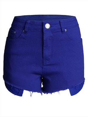 Solid color wide-leg shorts women's slim slim high waist candy color