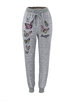 Sports casual pants printed butterfly leggings trousers