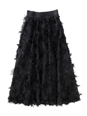 Elegant Feather Fringe Skirt